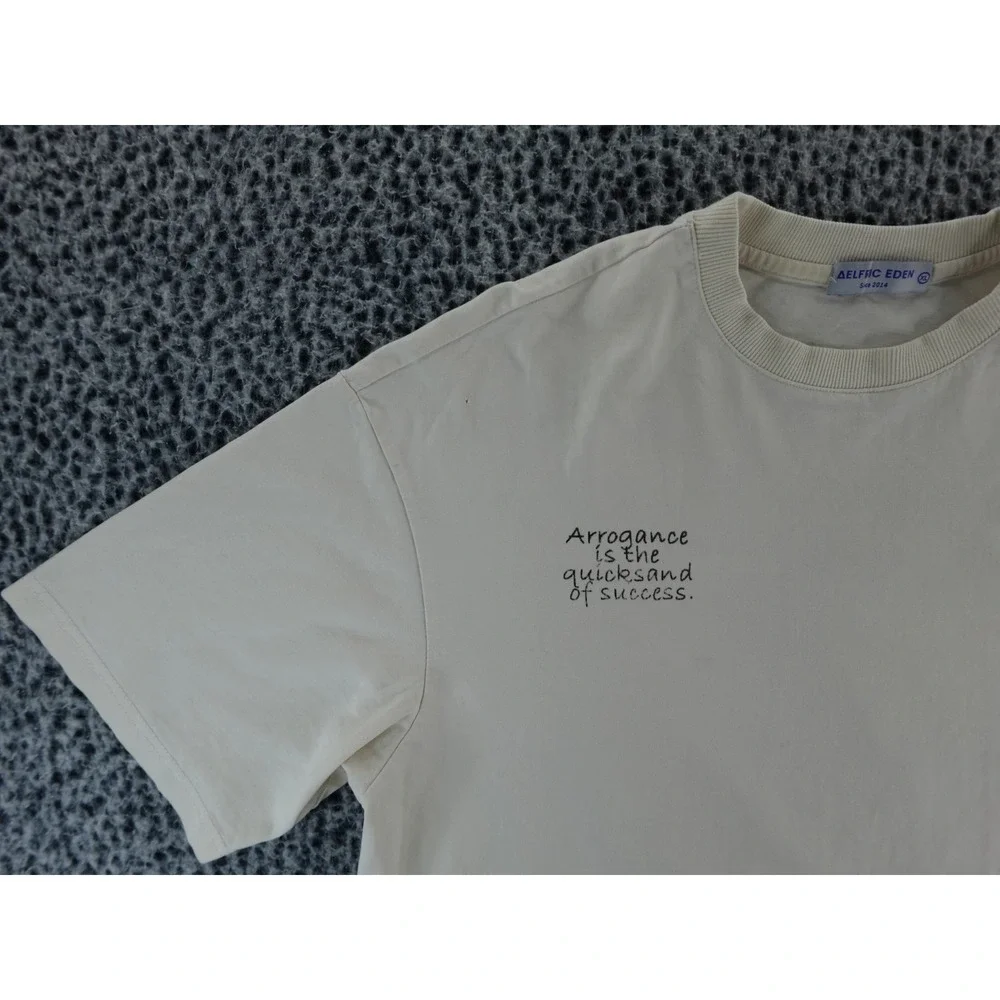 Aelfric‎ Eden Cream Graphic T Shirt Butterfly Text Print Oversized XL